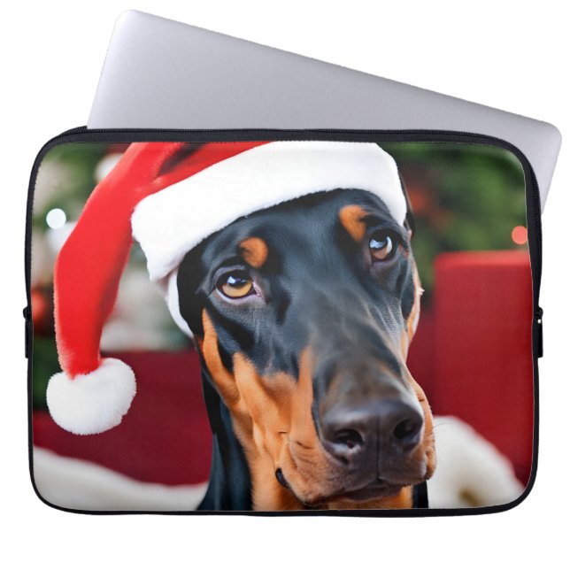 Doberman jul laptop fodral (Framsidan)