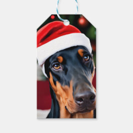 Doberman jul presentetikett