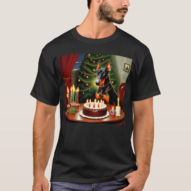 Doberman jul t shirt (Framsida)