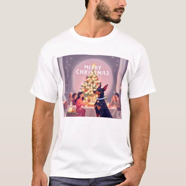 Doberman jul t shirt (Framsida)