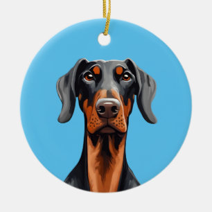 Doberman Julgransprydnad Keramik