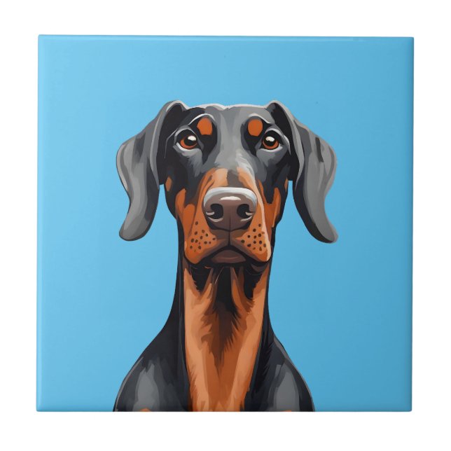 Doberman Kakelplatta (Framsidan)