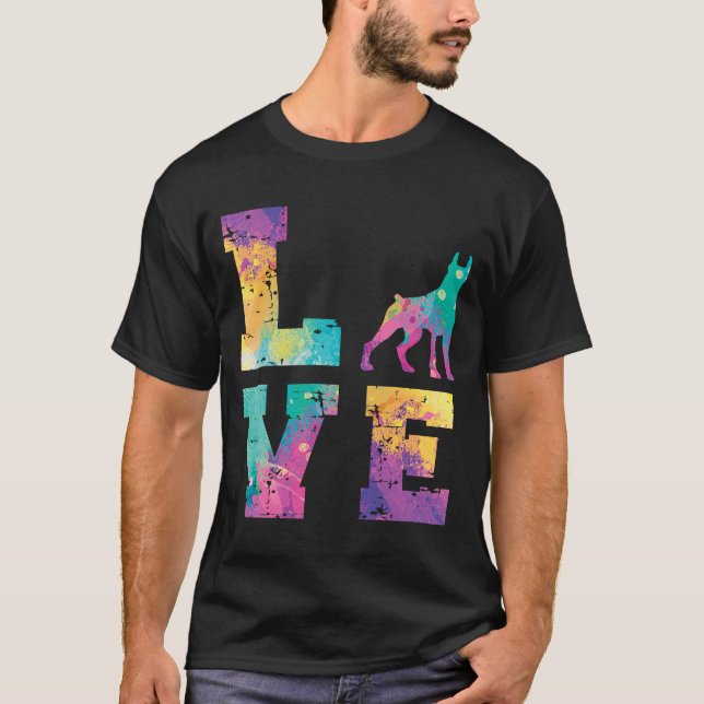 Doberman Kärlek T Shirt (Framsida)