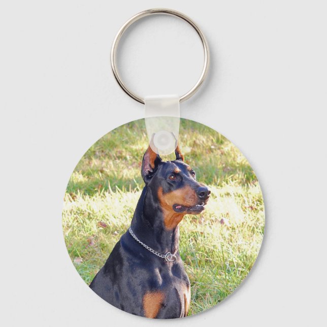 Doberman Keychain Nyckelring (Framsida)
