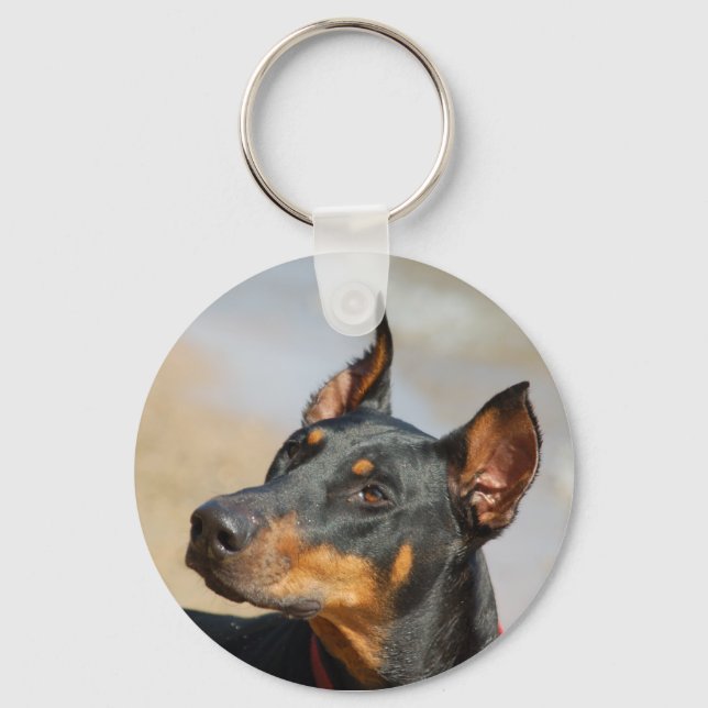 Doberman Keychain Nyckelring (Framsida)