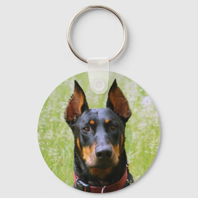 Doberman Keychain Nyckelring (Framsida)
