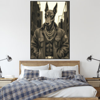 Doberman konstverk för vardagsrum, sovrum eller ko canvastryck