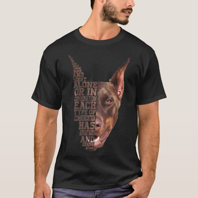 Doberman Low Poly Hund Person T Shirt (Framsida)