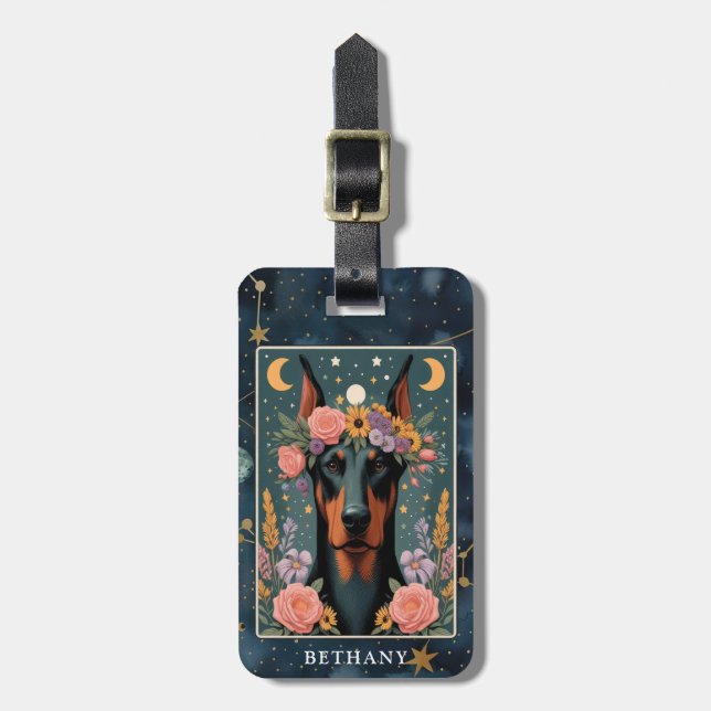 Doberman Luggage Tag Bagagebricka (Vertikal Framsida)
