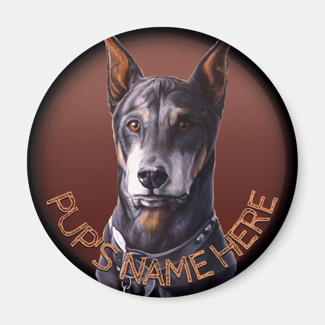Doberman Magnets Anpassningsbar Doberman Fridge Ma Magnet (Framsidan)