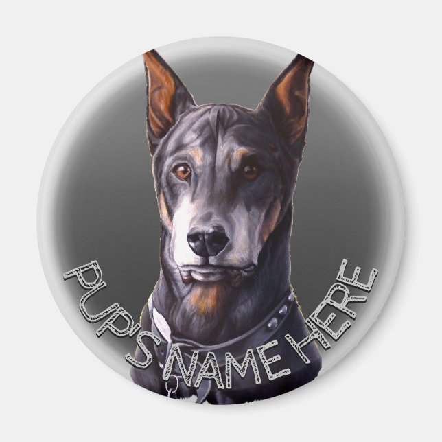 Doberman Magnets Personlig Hund Fridge Magnet (Framsidan)