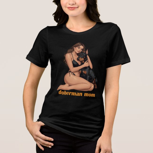 Doberman Mamma T Shirt (Framsida)