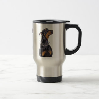 Doberman med den lömska Looktravel mug Resemugg