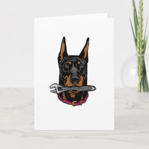 Doberman med skiftnyckel kort