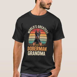 Doberman Mormor Vintage Hundälskare Världens Bästa T Shirt