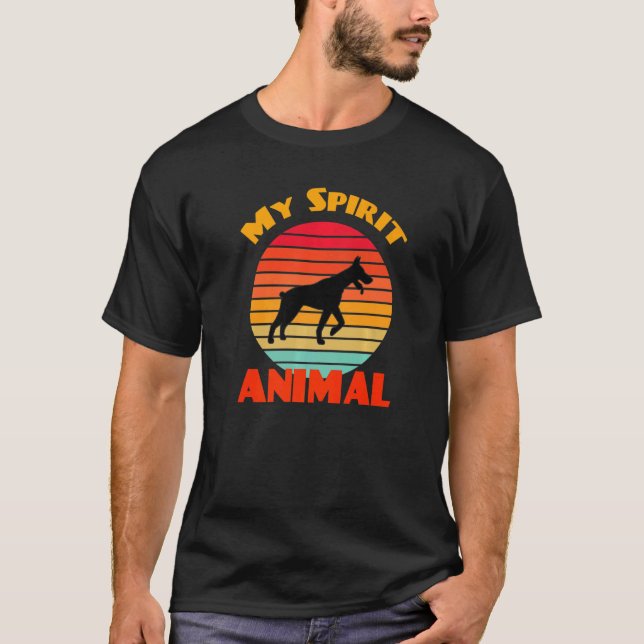 Doberman My Spirit Animal Hund Retro T Shirt (Framsida)