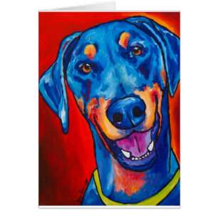 Doberman (naturlig svart och solbränna) hälsningskort