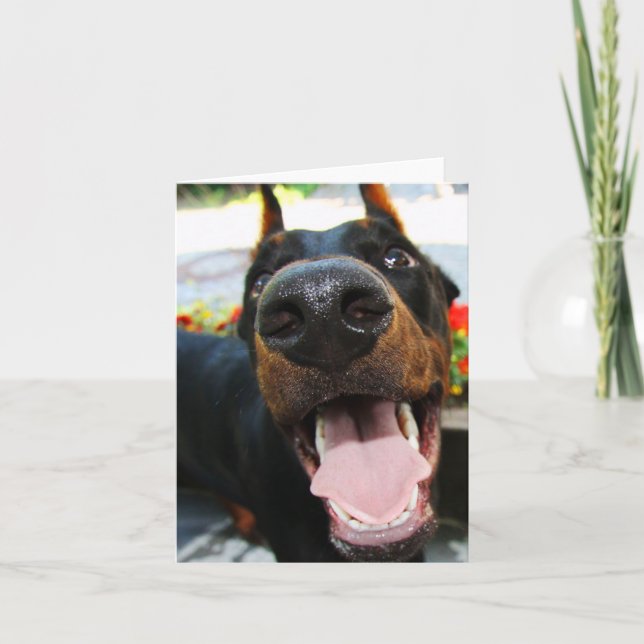 Doberman Note Card Kort (Framsida)