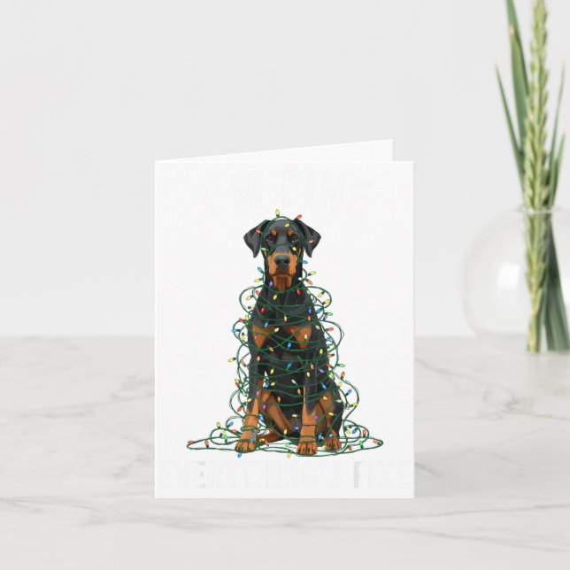Doberman Nscher jul jag är bra allt är bra Kort (Framsida)