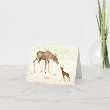Doberman och moose Card