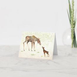 Doberman och moose Card Tack Kort