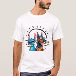 Doberman och Stich i tjänst! T Shirt