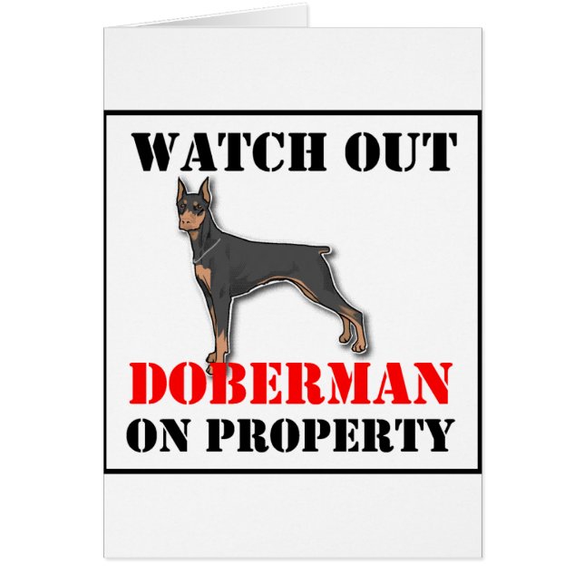 doberman-on egendom.png hälsningskort (Framsidan)