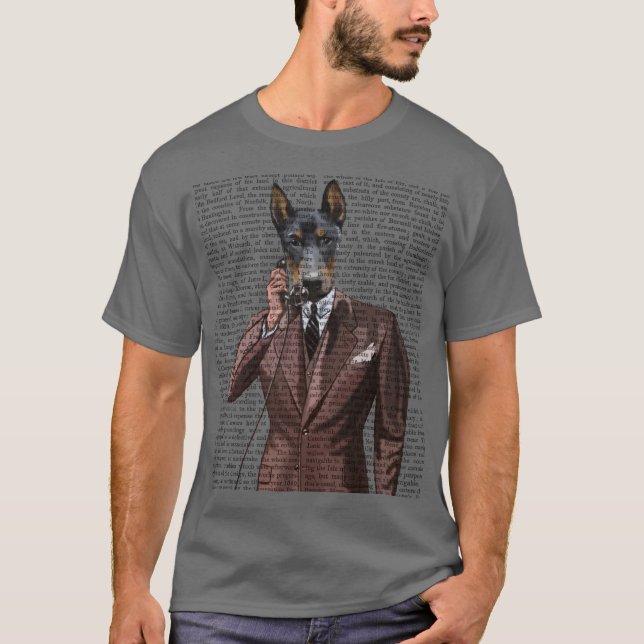 Doberman på Mobil Tee Shirt (Framsida)