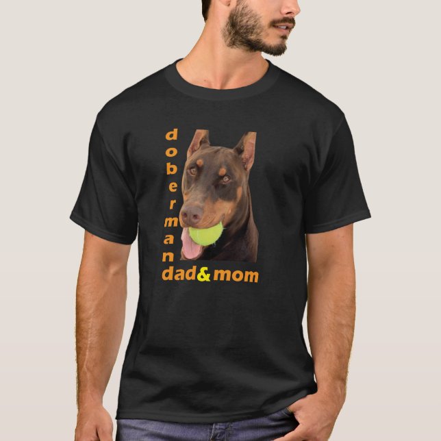 Doberman Pappa Mamma T Shirt (Framsida)