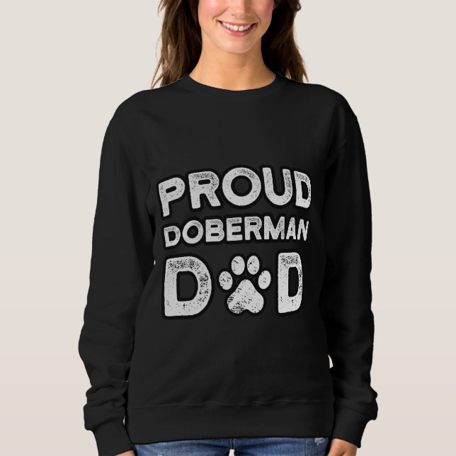Doberman Pappa Proud Hund Pappa T Shirt (Framsida)