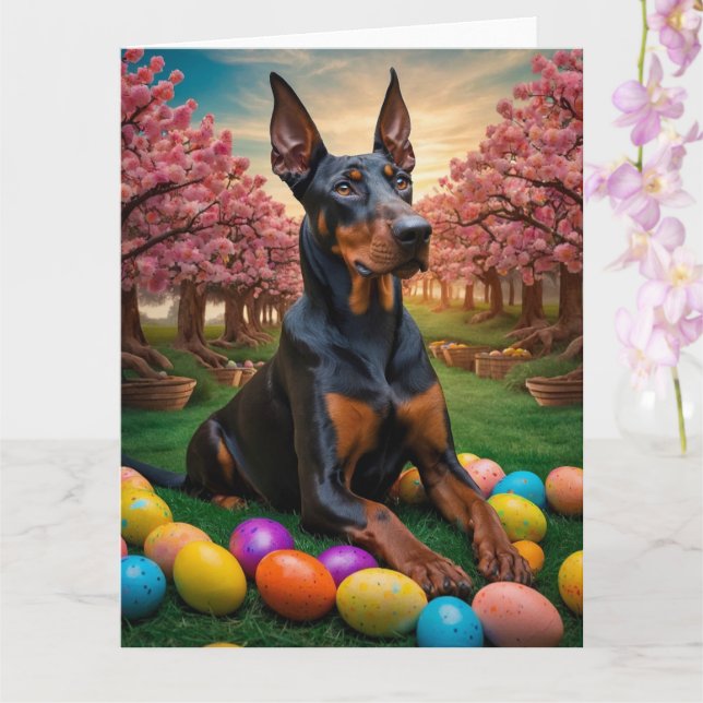 Doberman Påskäggs Kort (Orkide)