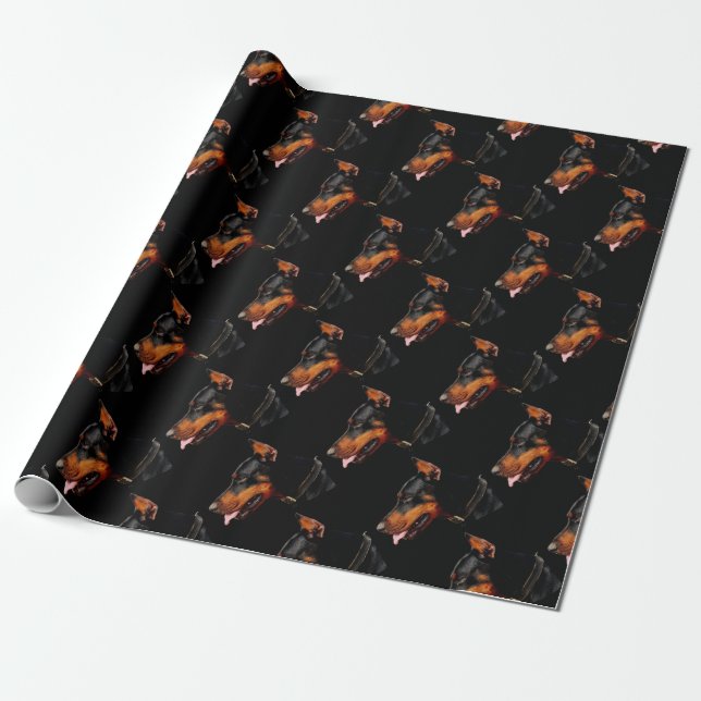 Doberman Pet Hund Presentpapper (Utrullad)
