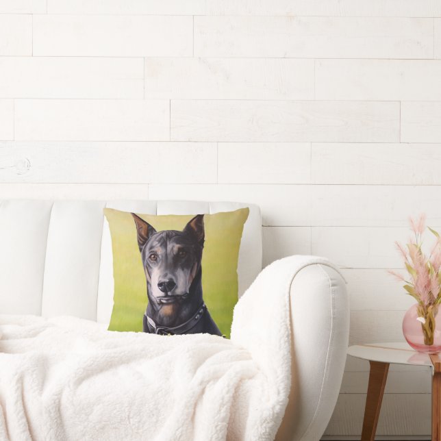 Doberman Pillows Personlig Hund Art Dekorativ kudd Kudde (Soffa)