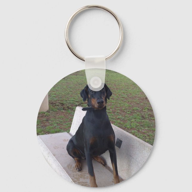 doberman pincher sitta nyckelring (Framsida)