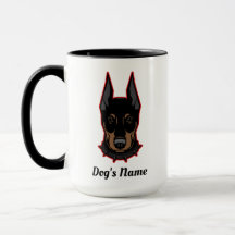 Doberman Pinscher Add Namn Gift Coffee Mugg