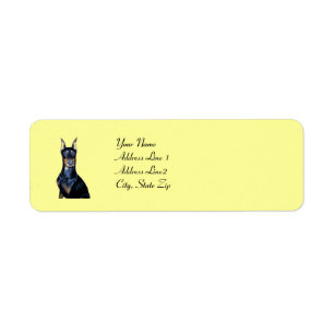 Doberman Pinscher Adressetiketters Returadress Etikett
