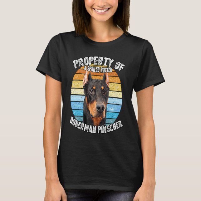Doberman Pinscher Ägare Retro Vintage T Shirt (Framsida)