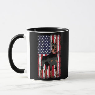 Doberman Pinscher American Flagga Hund Whisperer Mugg