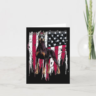 Doberman Pinscher American Flagga Usa Fantastisk Kort
