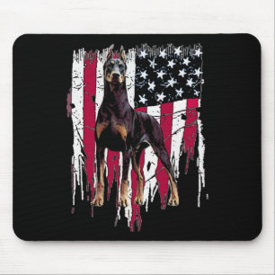 Doberman Pinscher American Flagga Usa Fantastisk Musmatta