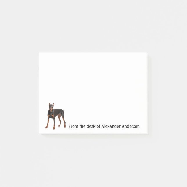 Doberman Pinscher Anpassa Anteckningar Post-it Block (Framsida)