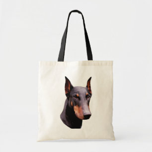 Doberman Pinscher Ansikte Hund Tote Bag Tygkasse