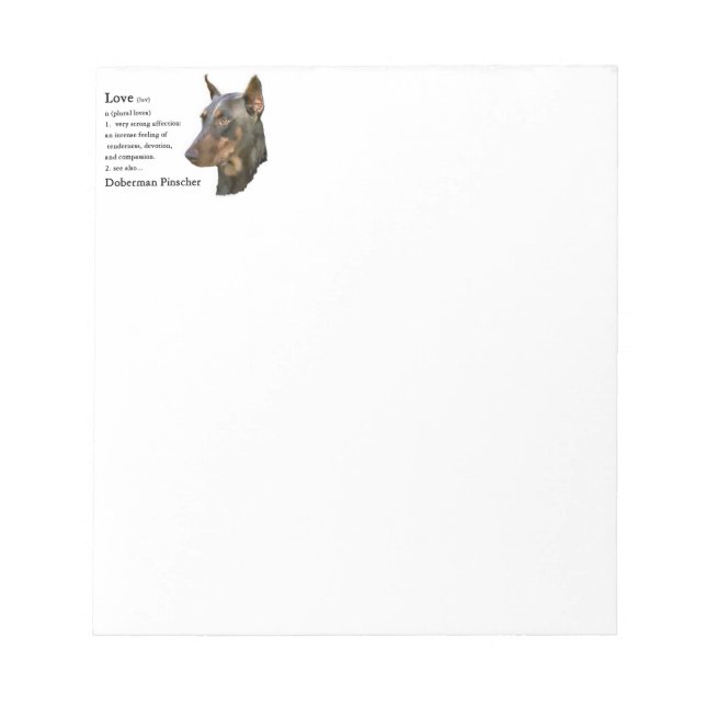 Doberman Pinscher Art Kärlek är.. Anteckningsblock (Framsida)