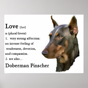 Doberman Pinscher Art Skriv ut Poster