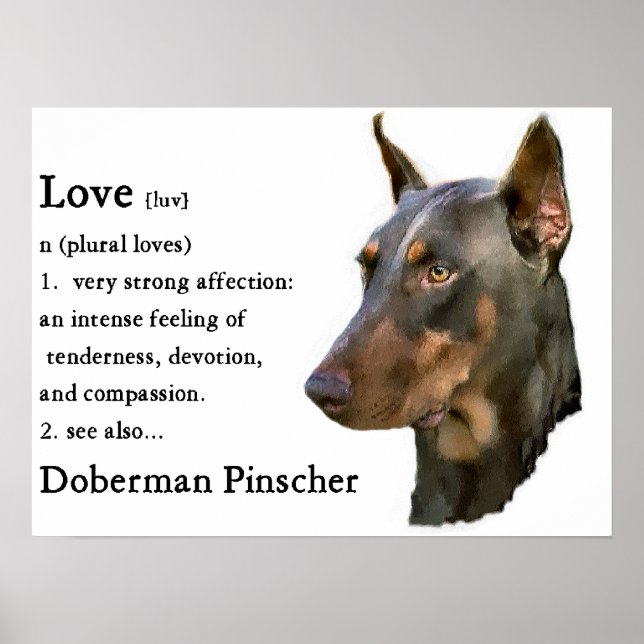 Doberman Pinscher Art Skriv ut Poster (Framsidan)