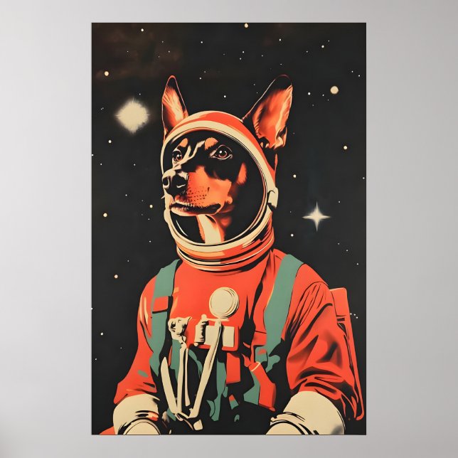 Doberman Pinscher Astronaut Poster, Doberman Poster (Framsidan)