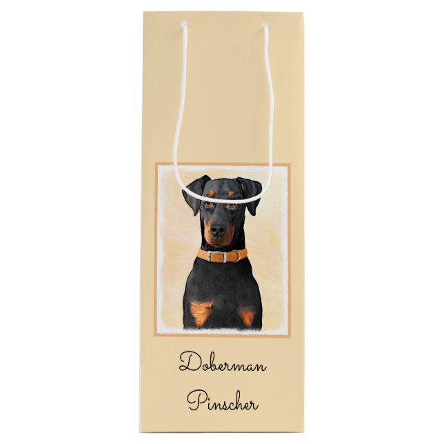 Doberman Pinscher beskärde målning originaltecknin (Framsidan)