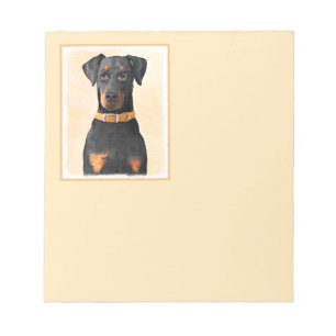 Doberman Pinscher beskärde målning originaltecknin Anteckningsblock