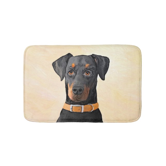 Doberman Pinscher beskärde målning originaltecknin Badrumsmatta (Framsidan)