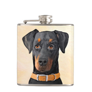 Doberman Pinscher beskärde målning originaltecknin Fickplunta